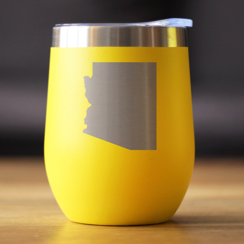 Arizona State Outline - Wine Tumbler