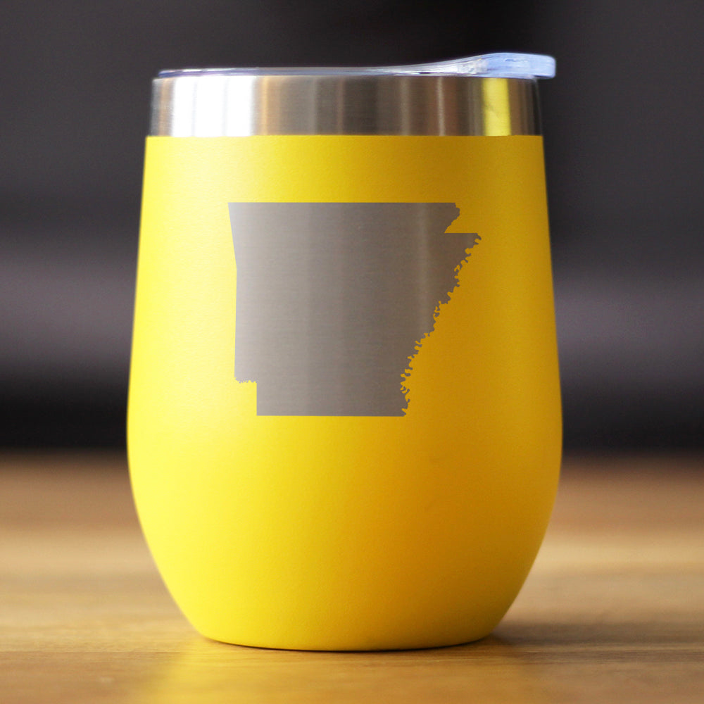 Arkansas State Outline - Wine Tumbler