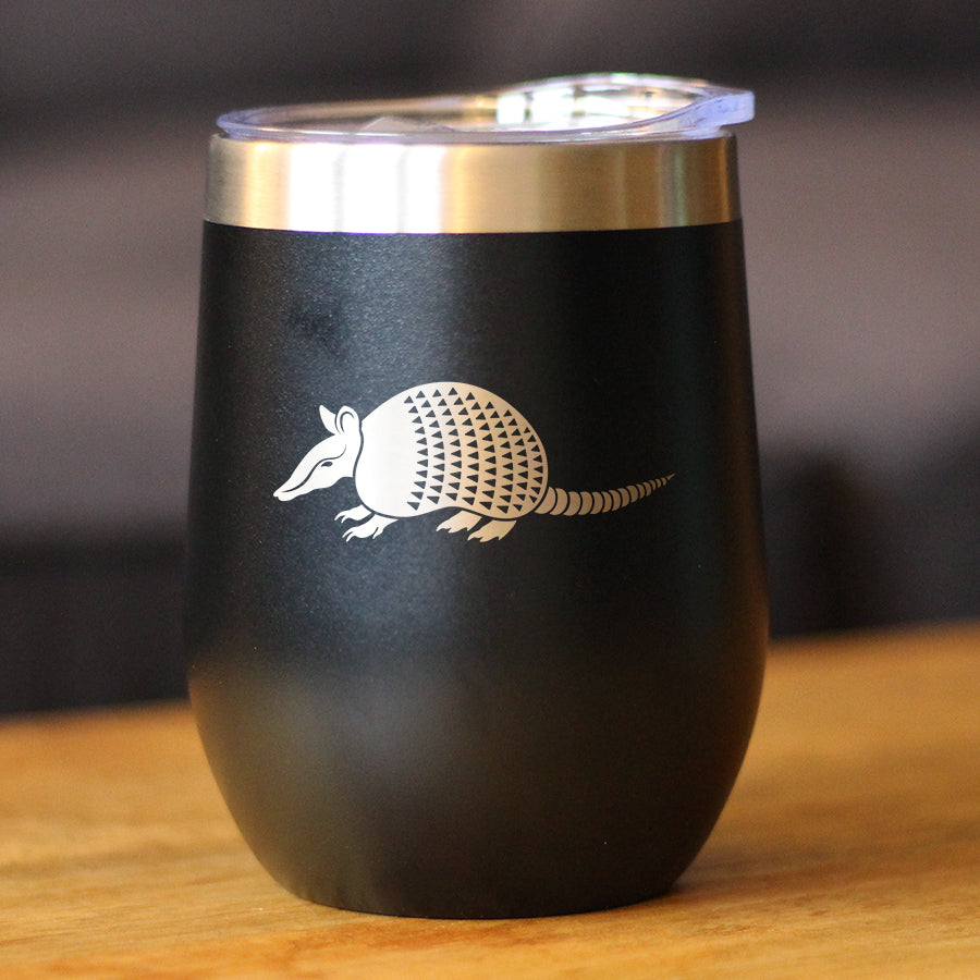 Armadillo Insulated Wine Tumbler with Sliding Lid Texas Gifts and Souvenirs 12oz Stainless Steel Tumbler