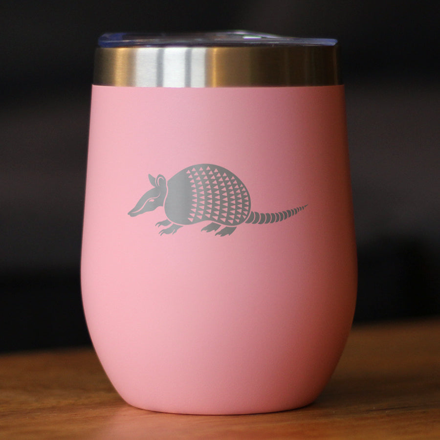 Armadillo Insulated Wine Tumbler with Sliding Lid Texas Gifts and Souvenirs 12oz Stainless Steel Tumbler