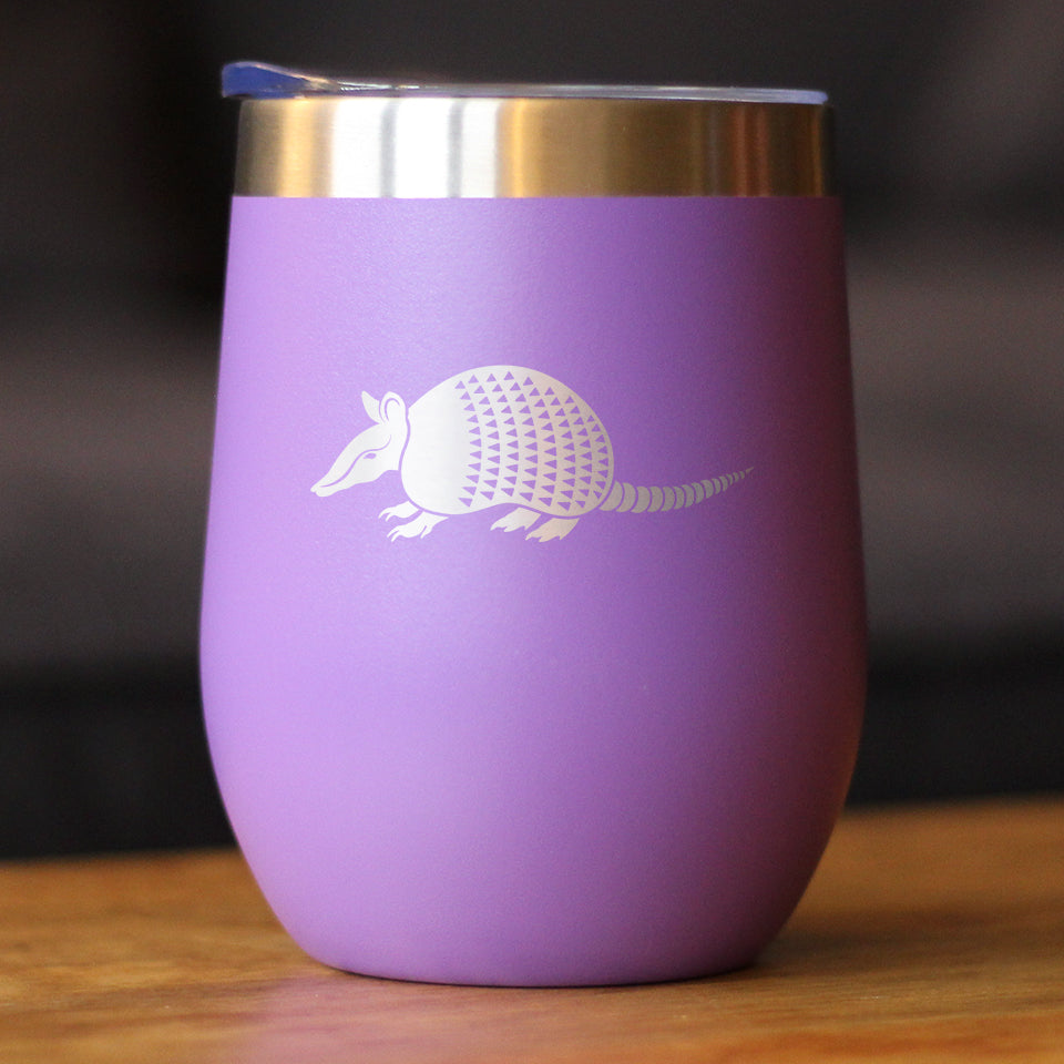 Armadillo Insulated Wine Tumbler with Sliding Lid Texas Gifts and Souvenirs 12oz Stainless Steel Tumbler