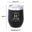 Happy 10th Anniversary Gifts Insulated Wine Tumbler with Sliding Lid 10 Year Anniversary Art Deco Party Decor 12oz Stainless Steel Tumbler