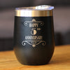 Happy 5th Anniversary Gifts Insulated Wine Tumbler with Sliding Lid 5 Year Anniversary Art Deco Party Decor 12oz Stainless Steel Tumbler