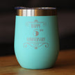 Happy 5th Anniversary Gifts Insulated Wine Tumbler with Sliding Lid 5 Year Anniversary Art Deco Party Decor 12oz Stainless Steel Tumbler
