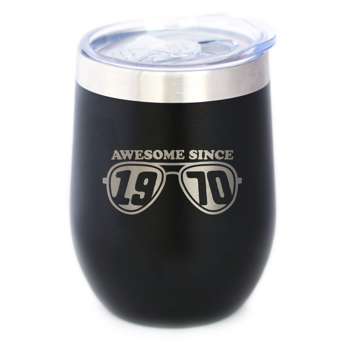 Awesome Since 1970 Insulated Wine Tumbler with Sliding Lid 55th Birthday Gift Ideas 12oz Stainless Steel Tumbler