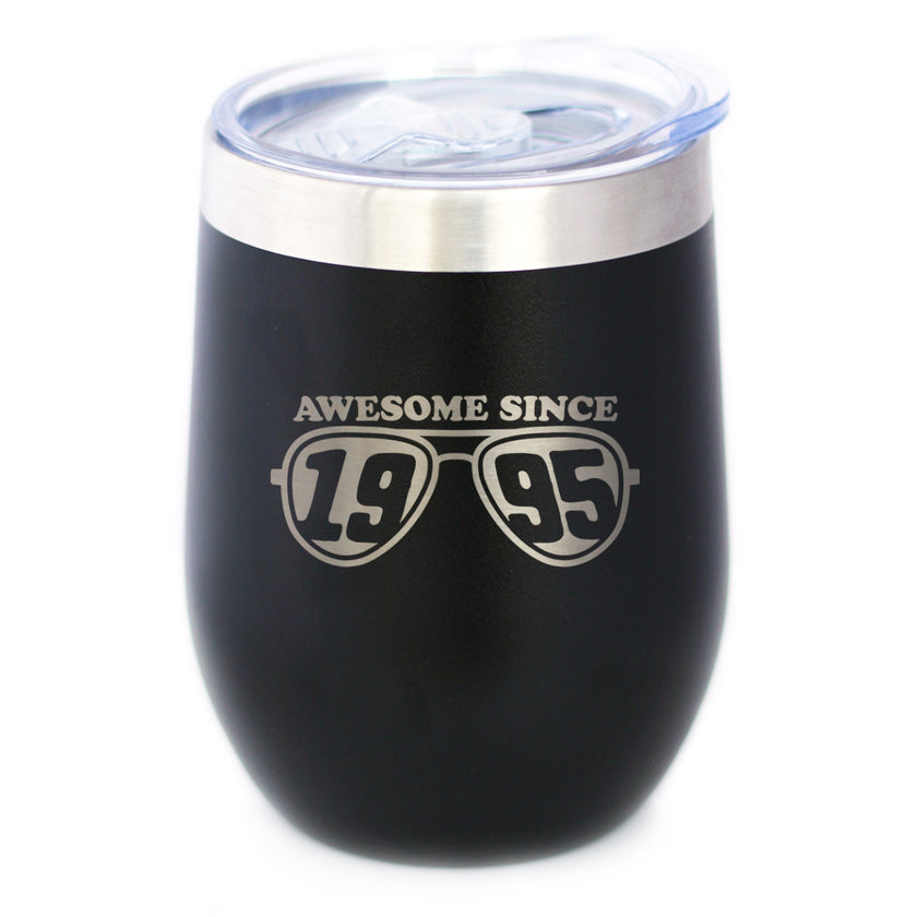 Awesome Since 1995 Insulated Wine Tumbler with Sliding Lid 30th Birthday Gift Ideas 12oz Stainless Steel Tumbler