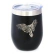 Bald Eagle Insulated Wine Tumbler with Sliding Lid Patriotic American Decorations and Gifts 12oz Stainless Steel Tumbler