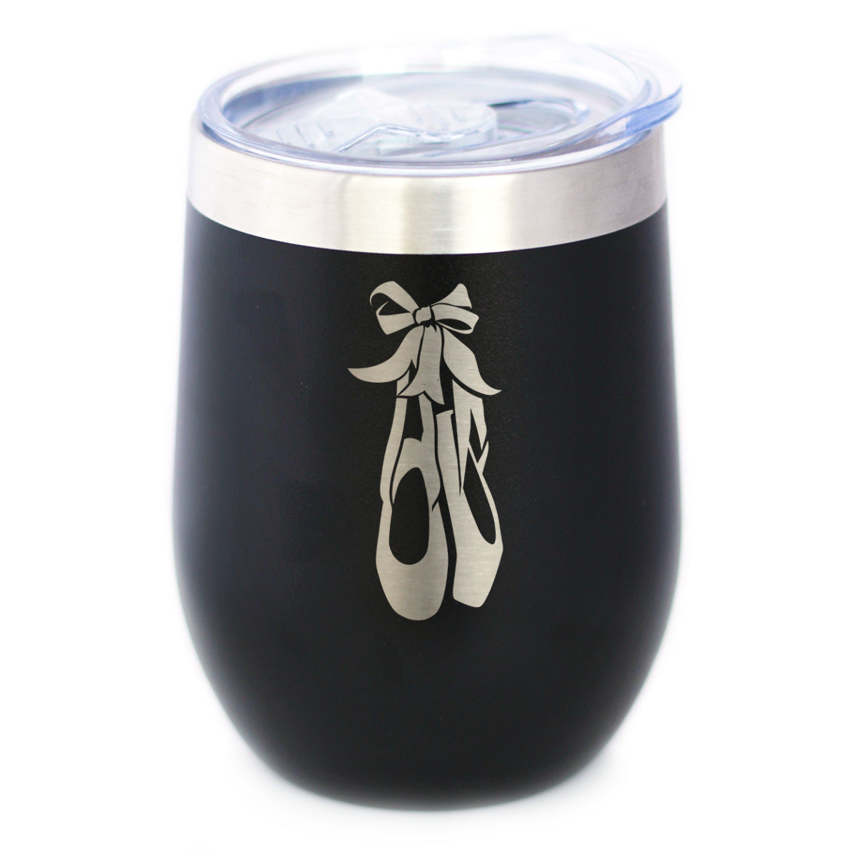 Ballet Shoes - Wine Tumbler Cup with Sliding Lid - Stainless Steel Insulated Mug - Ballerina and Dance Teacher Gifts