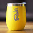 Ballet Shoes - Wine Tumbler Cup with Sliding Lid - Stainless Steel Insulated Mug - Ballerina and Dance Teacher Gifts
