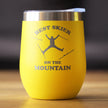 Best Skier On The Mountain - Wine Tumbler Glass with Sliding Lid - Stainless Steel Travel Mug - Fun Skiing Gifts and Decor for Skiers