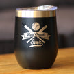 Baseball Gifts for Coaches Insulated Wine Tumbler with Sliding Lid Best Coach Ever 12oz Stainless Steel Tumbler