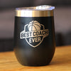 Basketball Coach Gifts for Coaches Insulated Wine Tumbler with Sliding Lid Best Coach Ever 12oz Stainless Steel Tumbler