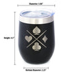 Card Suits Insulated Wine Tumbler with Sliding Lid High Quality Gifts for Card Players 12oz Stainless Steel Tumbler
