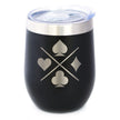 Card Suits Insulated Wine Tumbler with Sliding Lid High Quality Gifts for Card Players 12oz Stainless Steel Tumbler