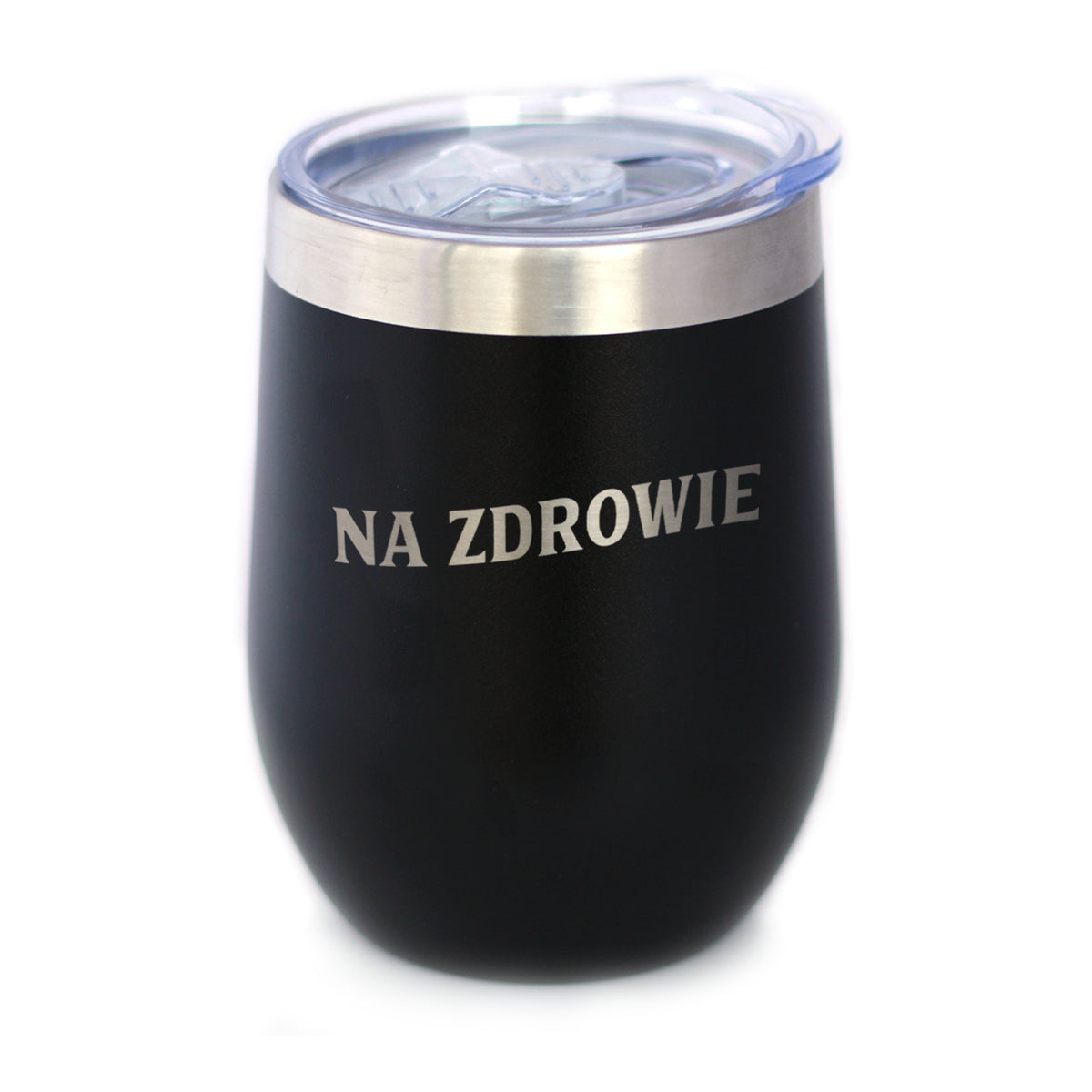 Na Zdrowie - Polish Cheers - Wine Tumbler Glass with Sliding Lid - Stainless Steel Insulated Mug - Cute Poland Themed Gifts or Party Decor for Women and Men