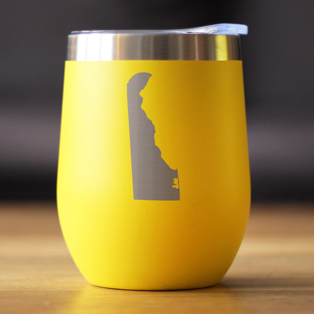 Delaware State Outline - Wine Tumbler