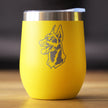 Doberman Face - Wine Tumbler Glass with Sliding Lid - Stainless Steel Travel Mug - Doberman Dog Gifts for Women and Men