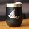 Dove Insulated Wine Tumbler with Sliding Lid Birds Decor, Accessories and Bird Themed Gifts for Bird Lovers 12oz Stainless Steel Tumbler