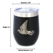 Dove Insulated Wine Tumbler with Sliding Lid Birds Decor, Accessories and Bird Themed Gifts for Bird Lovers 12oz Stainless Steel Tumbler