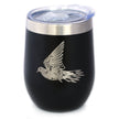 Dove Insulated Wine Tumbler with Sliding Lid Birds Decor, Accessories and Bird Themed Gifts for Bird Lovers 12oz Stainless Steel Tumbler