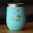 Duck Pond - Wine Tumbler Glass with Sliding Lid - Stainless Steel Insulated Mug - Unique Duck Gifts for Women and Men