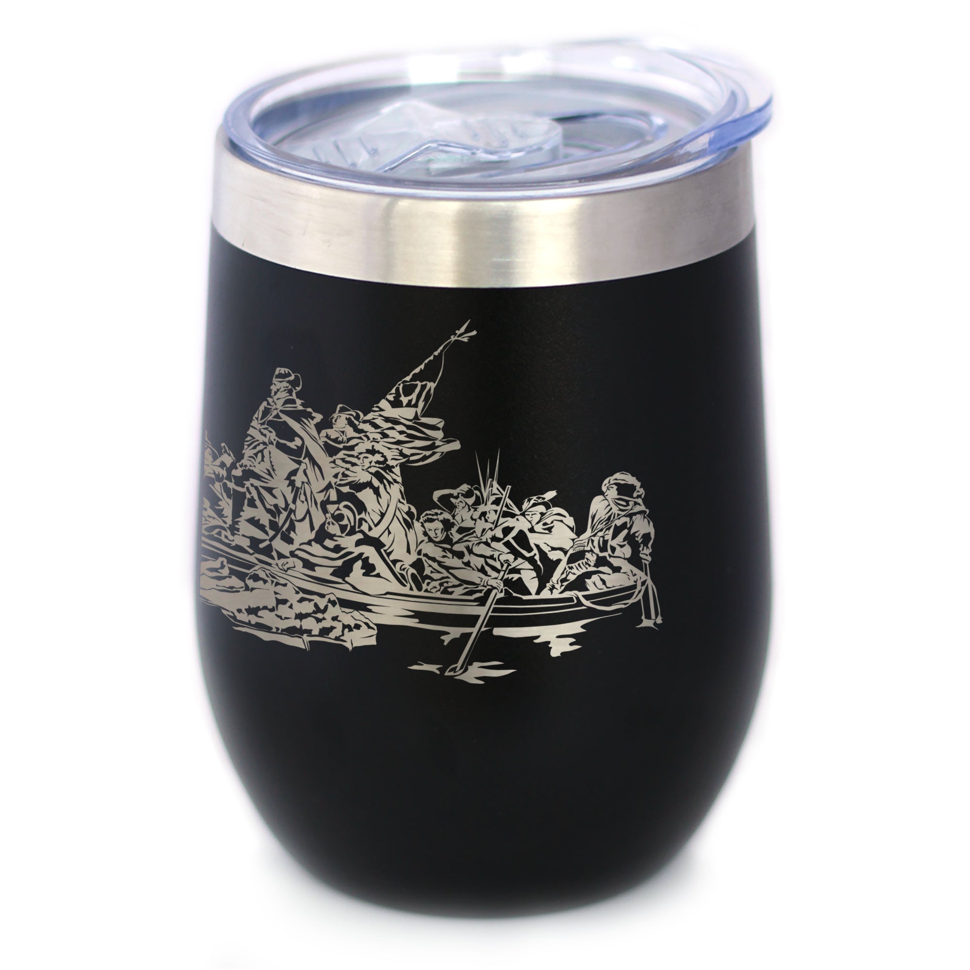 Freedom 250 Washington Crossing the Delaware Insulated Wine Tumbler - 12oz Stainless Steel Tumbler Official USA 250th Anniversary Merch
