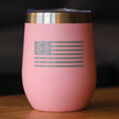 Freedom 250 Flag Logo Insulated Wine Tumbler - 12oz Stainless Steel Tumbler Official USA 250th Anniversary Merch