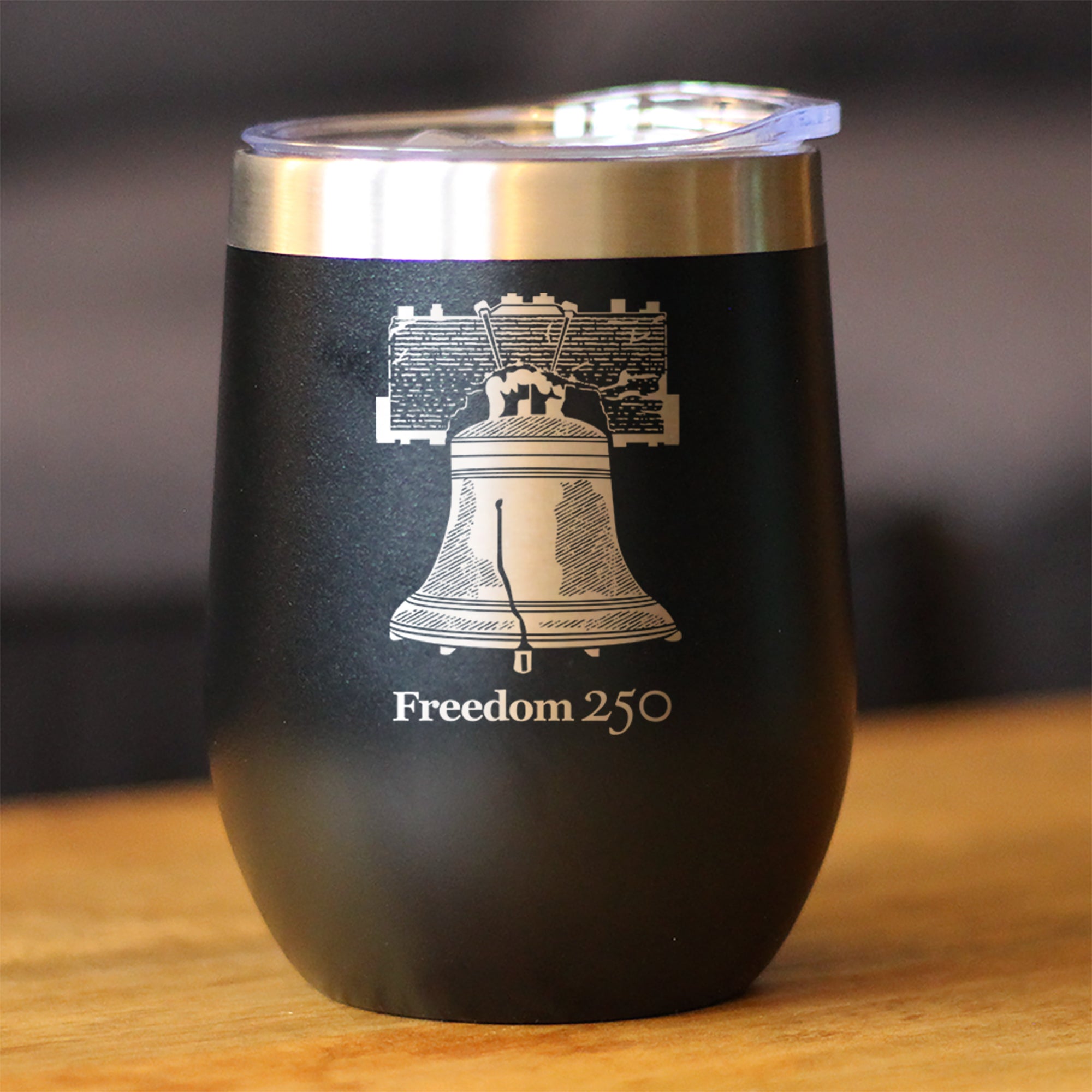Freedom 250 Liberty Bell Insulated Wine Tumbler - 12oz Stainless Steel Tumbler Official USA 250th Anniversary Merch