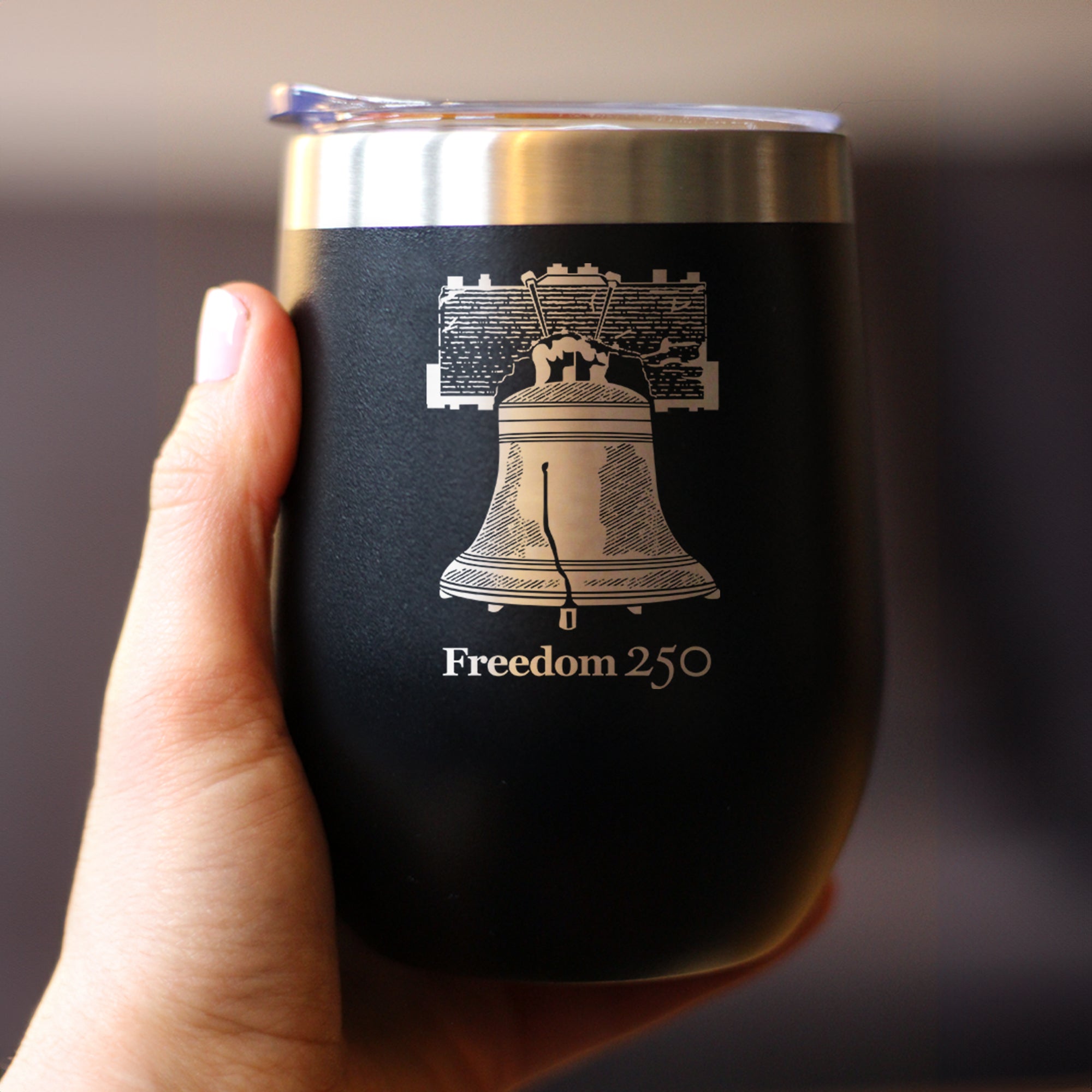 Freedom 250 Liberty Bell Insulated Wine Tumbler - 12oz Stainless Steel Tumbler Official USA 250th Anniversary Merch