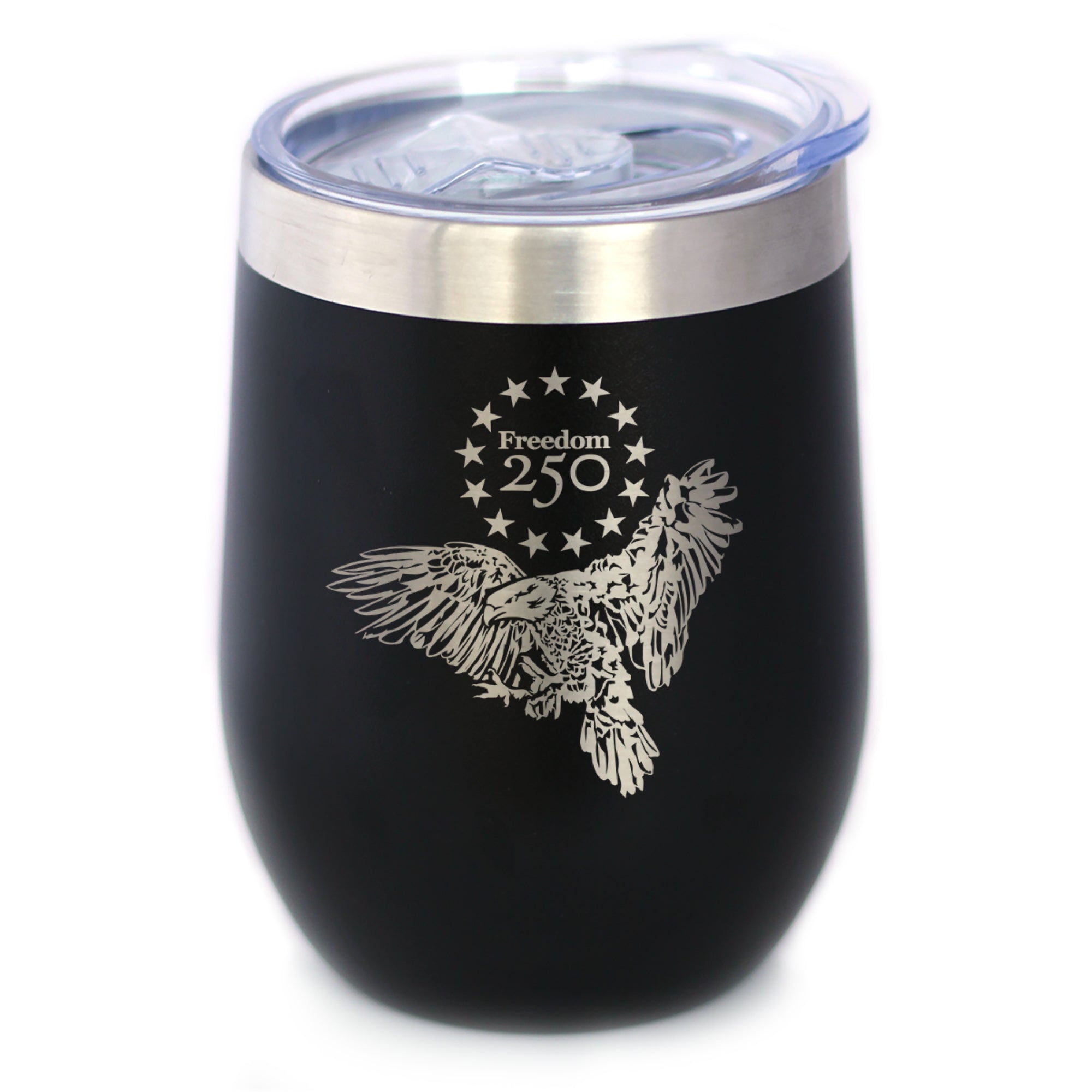 Freedom 250 Bald Eagle Insulated Wine Tumbler - 12oz Stainless Steel Tumbler Official USA 250th Anniversary Merch