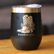 Freedom 250 Cowgirl Boots Insulated Wine Tumbler - 12oz Stainless Steel Tumbler Official USA 250th Anniversary Merch