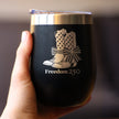 Freedom 250 Cowgirl Boots Insulated Wine Tumbler - 12oz Stainless Steel Tumbler Official USA 250th Anniversary Merch