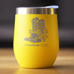 Freedom 250 Cowgirl Boots Insulated Wine Tumbler - 12oz Stainless Steel Tumbler Official USA 250th Anniversary Merch