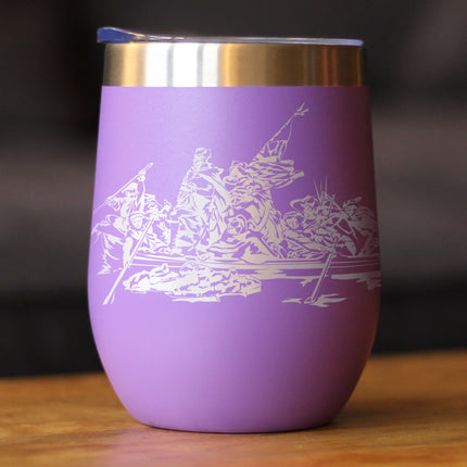 Freedom 250 Washington Crossing the Delaware Insulated Wine Tumbler with Sliding Lid Official Merch for 250th Anniversary of the USA 12oz Stainless Steel Tumbler