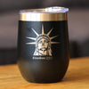 Freedom 250 Statue of Liberty Profile Insulated Wine Tumbler - 12oz Stainless Steel Tumbler Official USA 250th Anniversary Merch