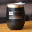 Freedom 250 Flag Logo Insulated Wine Tumbler - 12oz Stainless Steel Tumbler Official USA 250th Anniversary Merch