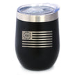 Freedom 250 Flag Logo Insulated Wine Tumbler - 12oz Stainless Steel Tumbler Official USA 250th Anniversary Merch