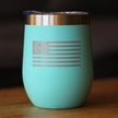 Freedom 250 Flag Logo Insulated Wine Tumbler - 12oz Stainless Steel Tumbler Official USA 250th Anniversary Merch