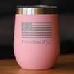 Freedom 250 Logo Insulated Wine Tumbler - 12oz Stainless Steel Tumbler Official USA 250th Anniversary Merch
