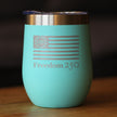 Freedom 250 Logo Insulated Wine Tumbler - 12oz Stainless Steel Tumbler Official USA 250th Anniversary Merch