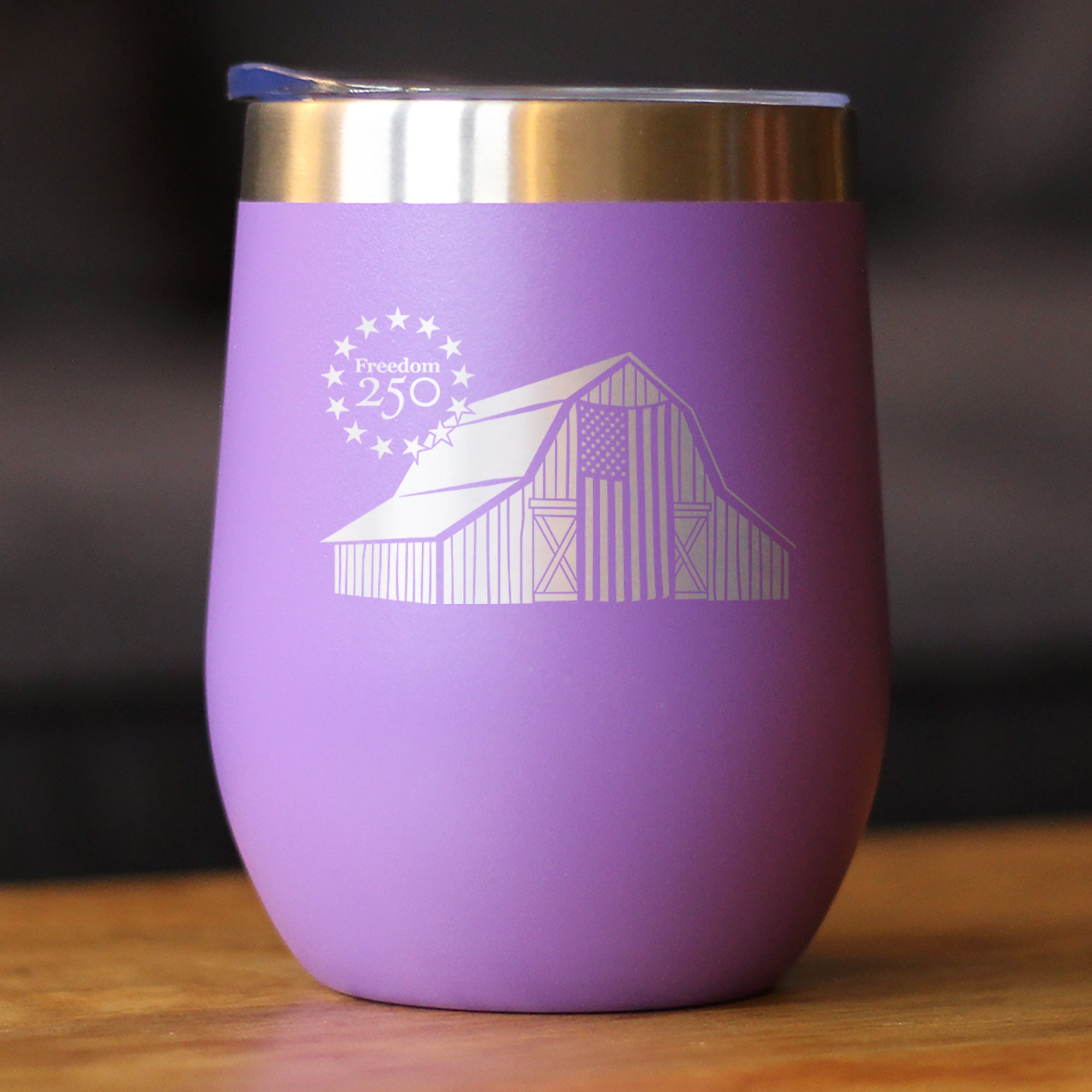 Freedom 250 Homestead Barn Insulated Wine Tumbler - 12oz Stainless Steel Tumbler Official USA 250th Anniversary Merch