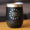 Freedom 250 Betsy Ross Logo Insulated Wine Tumbler - 12oz Stainless Steel Tumbler Official USA 250th Anniversary Merch