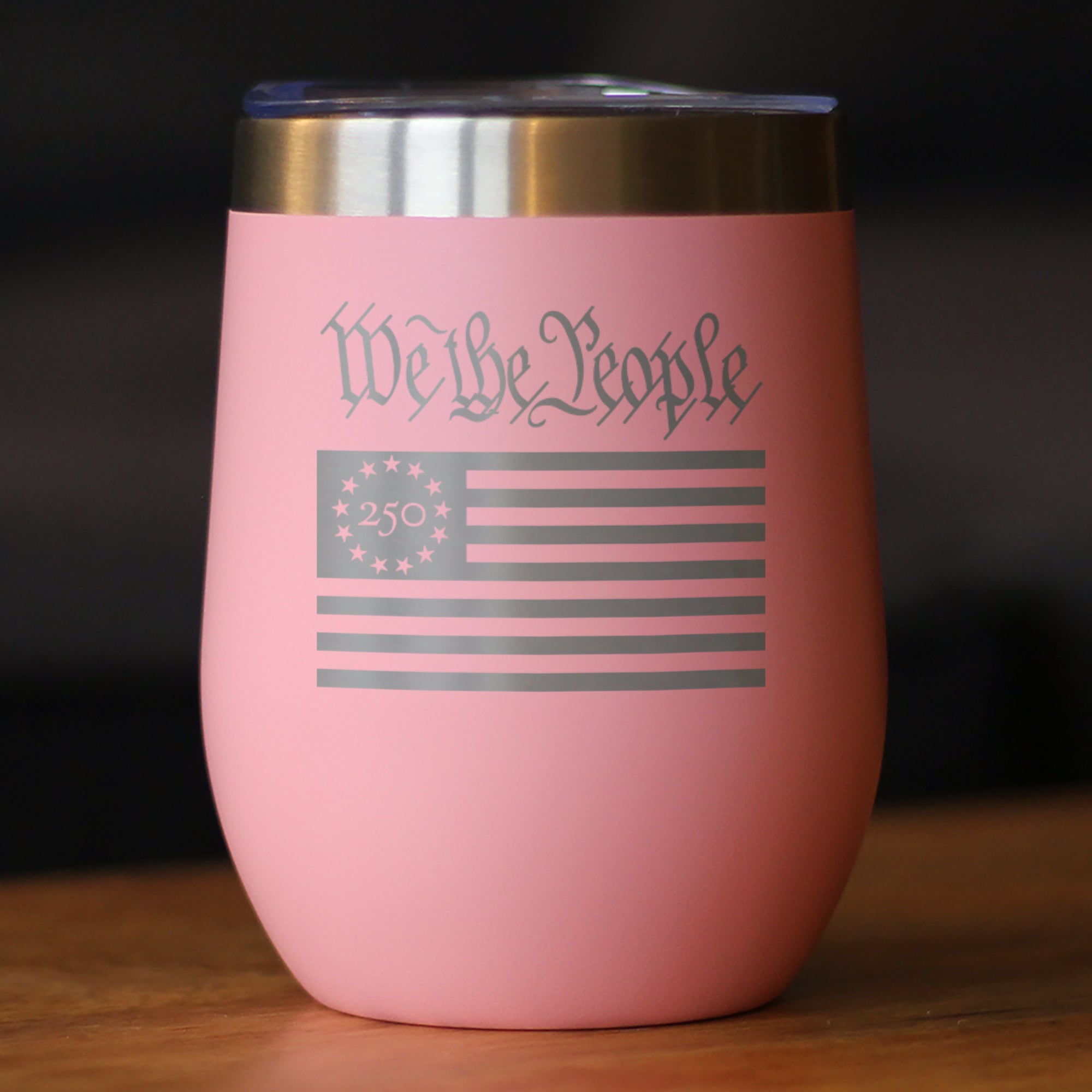 Freedom 250 We the People Insulated Wine Tumbler - 12oz Stainless Steel Tumbler Official USA 250th Anniversary Merch