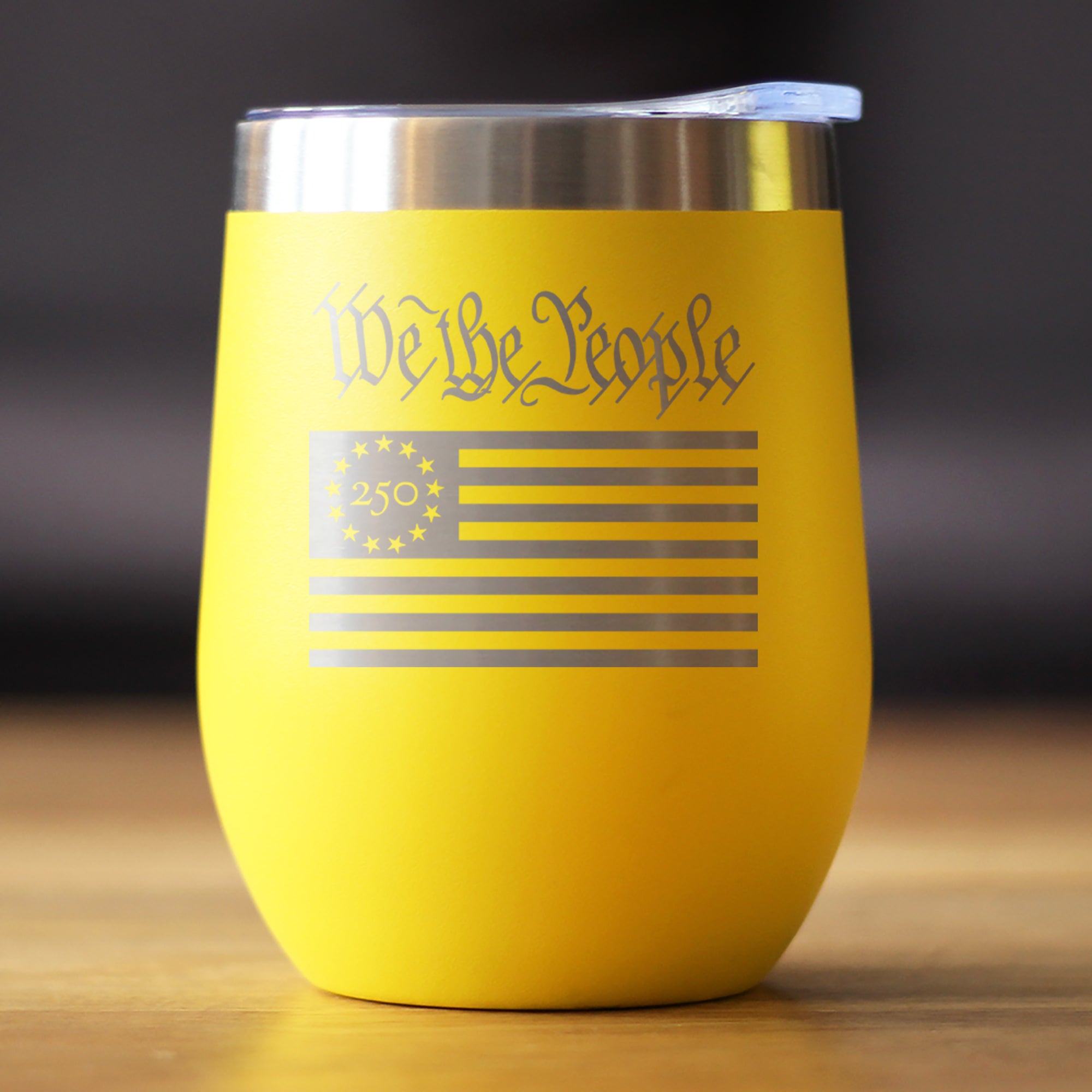 Freedom 250 We the People Insulated Wine Tumbler - 12oz Stainless Steel Tumbler Official USA 250th Anniversary Merch