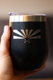 Flag of Arizona - Wine Tumbler Glass with Sliding Lid - Stainless Steel Insulated Mug - Arizona Gifts Women and Men Arizonans