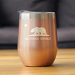 Flag of California - Wine Tumbler Glass with Sliding Lid - Stainless Steel Insulated Travel Mug - California Gifts for Women and Men Californians