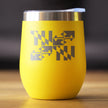 Flag of Maryland - Wine Tumbler Glass with Sliding Lid - Stainless Steel Travel Mug - Maryland Gifts for Women and Men Marylanders