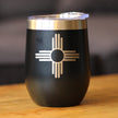 Flag of New Mexico - Wine Tumbler Glass with Sliding Lid - Stainless Steel Insulated Mug - New Mexico Themed Gifts for Women and Men