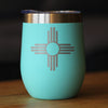Flag of New Mexico - Wine Tumbler Glass with Sliding Lid - Stainless Steel Insulated Mug - New Mexico Themed Gifts for Women and Men