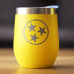 Flag of Tennessee - Wine Tumbler Glass with Sliding Lid - Stainless Steel Insulated Mug - Tennessee Gifts for Women and Men Tennesseans